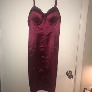 Satin burgundy dress